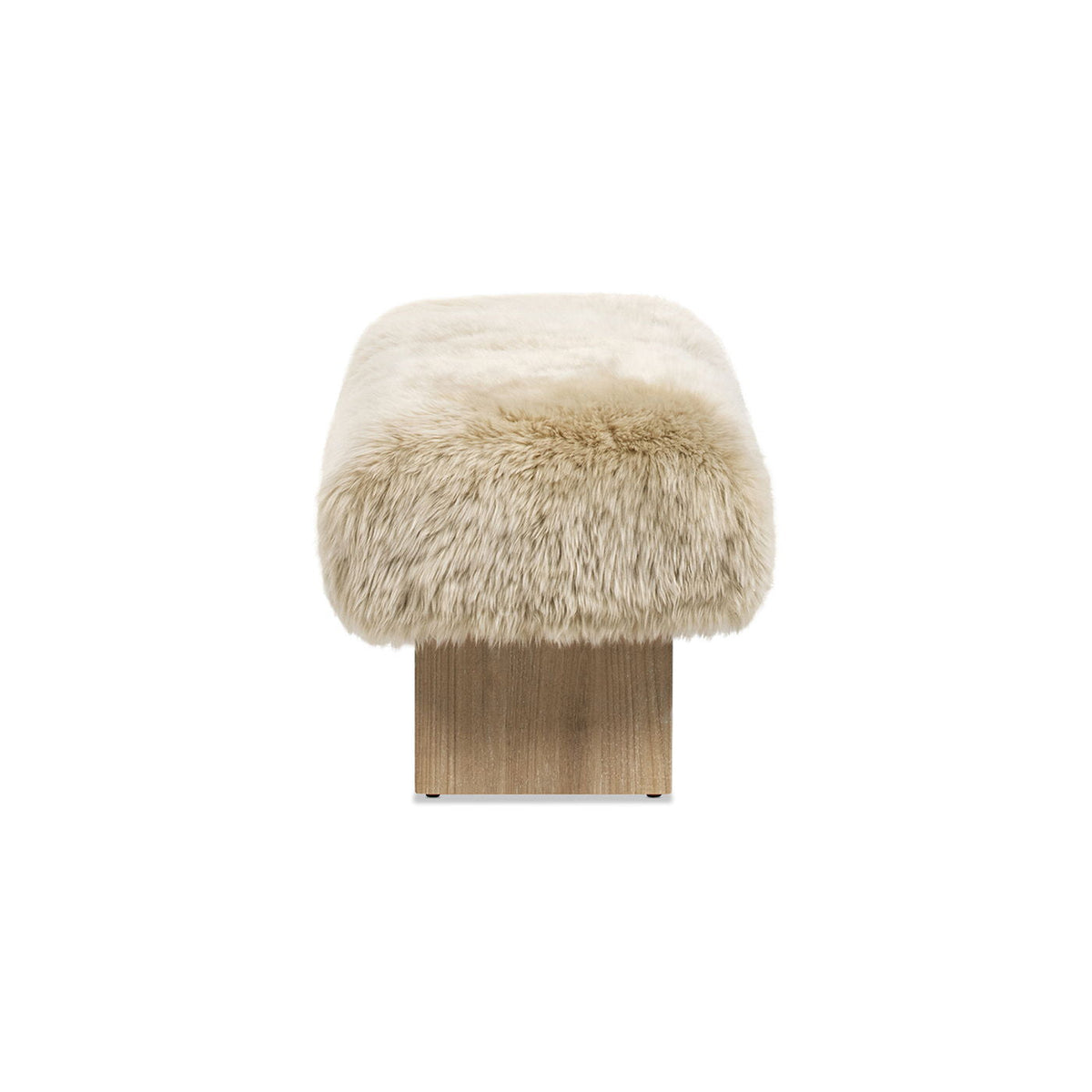 Natural Blonde Sheepskin Rectangular Accent Bench with Plush Upholstery by HouseOfZazla 49in on Tampa Home & Garden Store