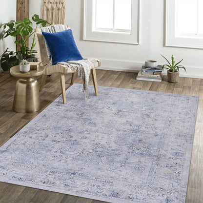 Maval Area Rug Washable Medallion Floral Border