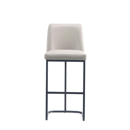 Serena Barstool beige upholstered seat and back with dark steel bar-height frame on Tampa Home & Garden Store