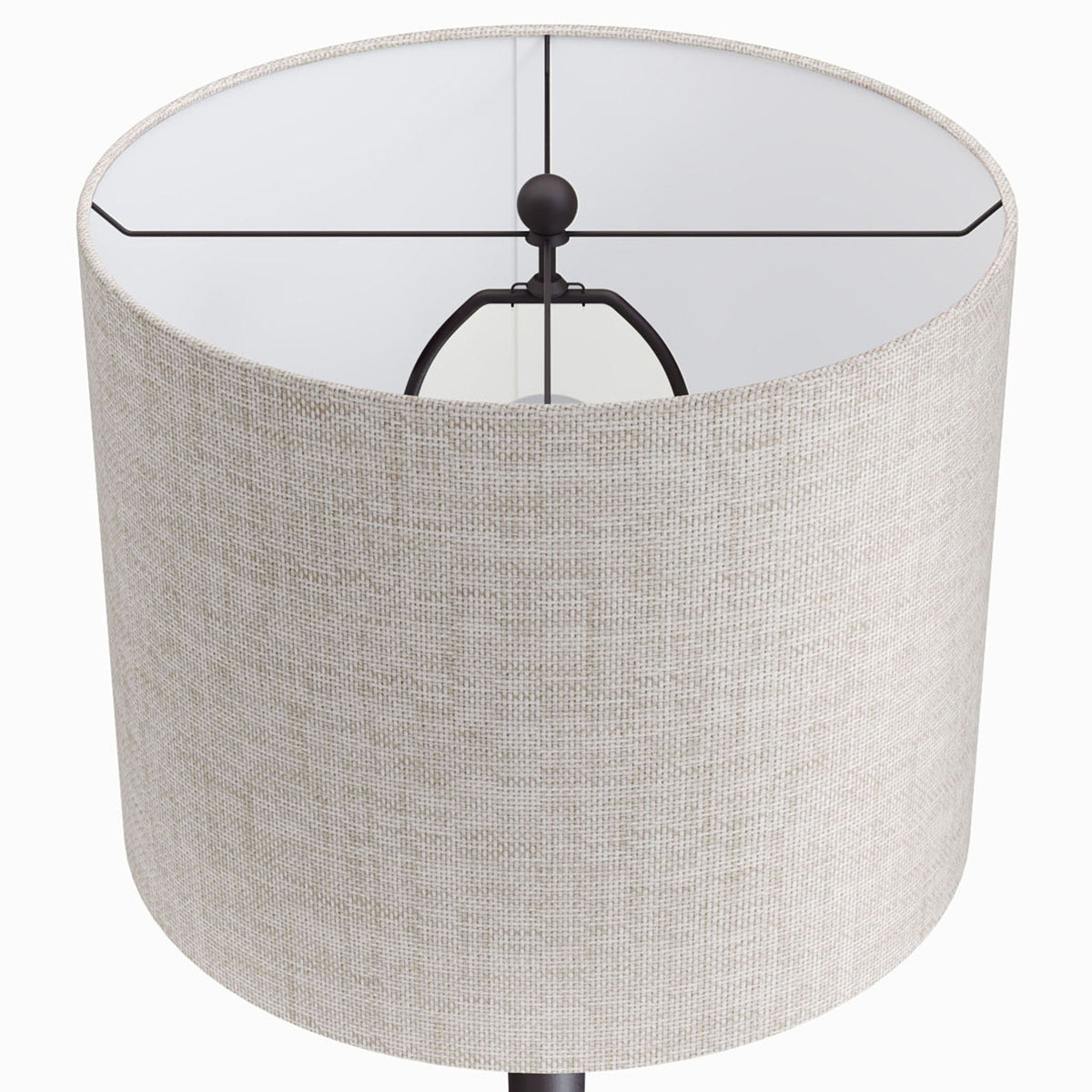 Lenuxe contemporary table lamp set of 2 beige linen shade with black metal frame HouseOfZazla on Tampa Home & Garden Store
