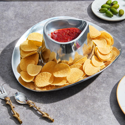 The Silver Brass Cowboy Hat Chip And Dip Bowl