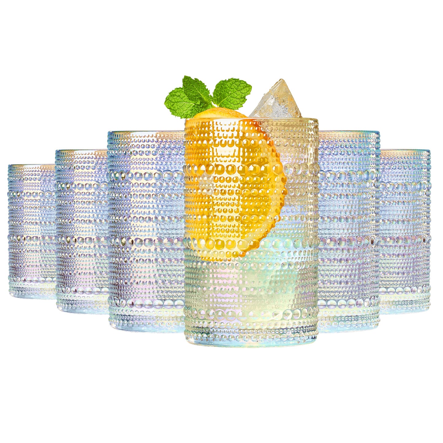 Vintage Hobnail Highball Tumbler Set of Six