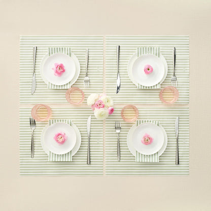 Green Stripe Disposable Paper Napkin Set of 50