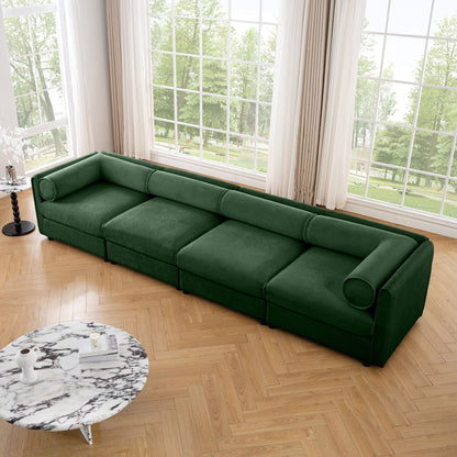 Modern Sofa with Storage and Cylindrical Backrest