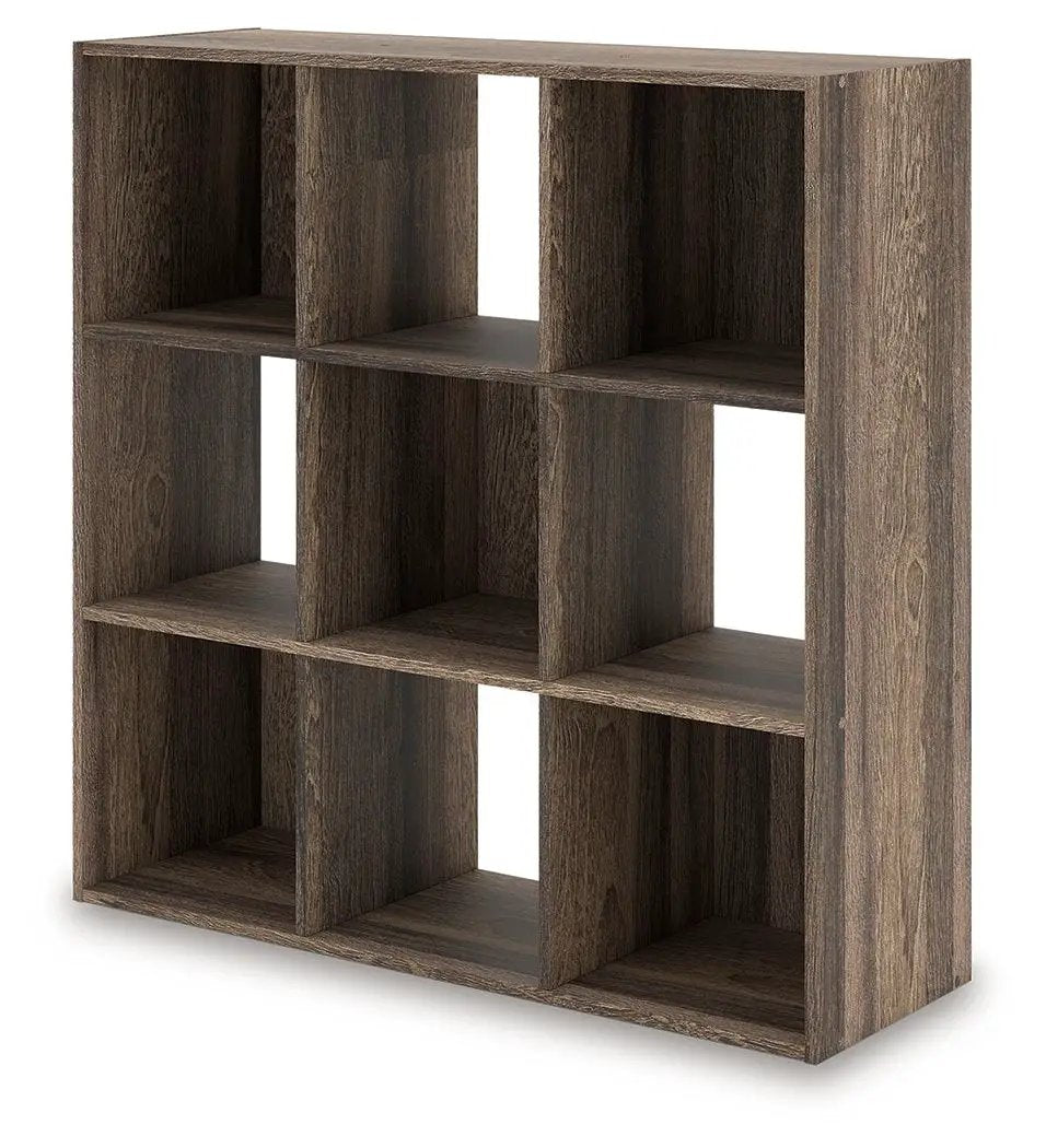 Shallifer Cube Organizer dark wood grain finish with 9 cubbies by Unique Piece Furniture on Tampa Home & Garden Store
