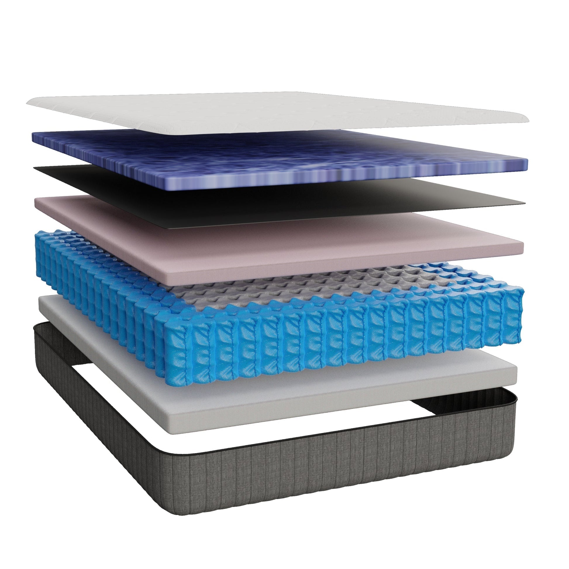 Ghostbed Massage Mattress Hybrid Profile white top blue core HouseOfZazla on Tampa Home & Garden Store