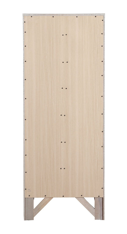 7-drawer lingerie chest in natural wood finish viewed from back with visible screws and cross-brace legs on Tampa Home & Garden Store