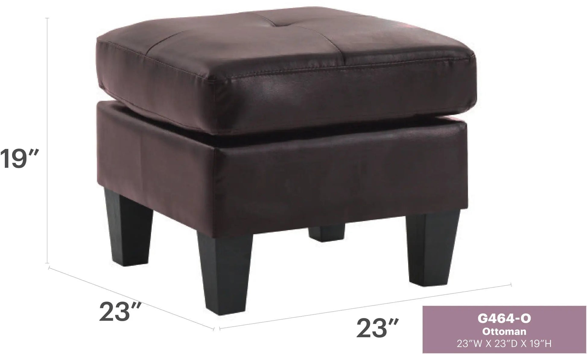 Casual Ottoman For Stylish Spaces upholstered in brown faux leather by Unique Piece Furniture on Tampa Home & Garden Store