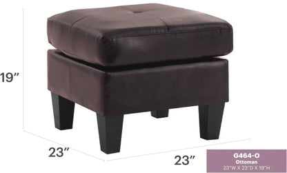 Casual Ottoman For Stylish Spaces upholstered in brown faux leather by Unique Piece Furniture on Tampa Home & Garden Store