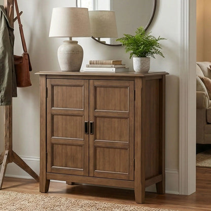 Burlington Low Storage Cabinet with paneled doors in wood finish by Unique Piece Furniture on Tampa Home & Garden Store