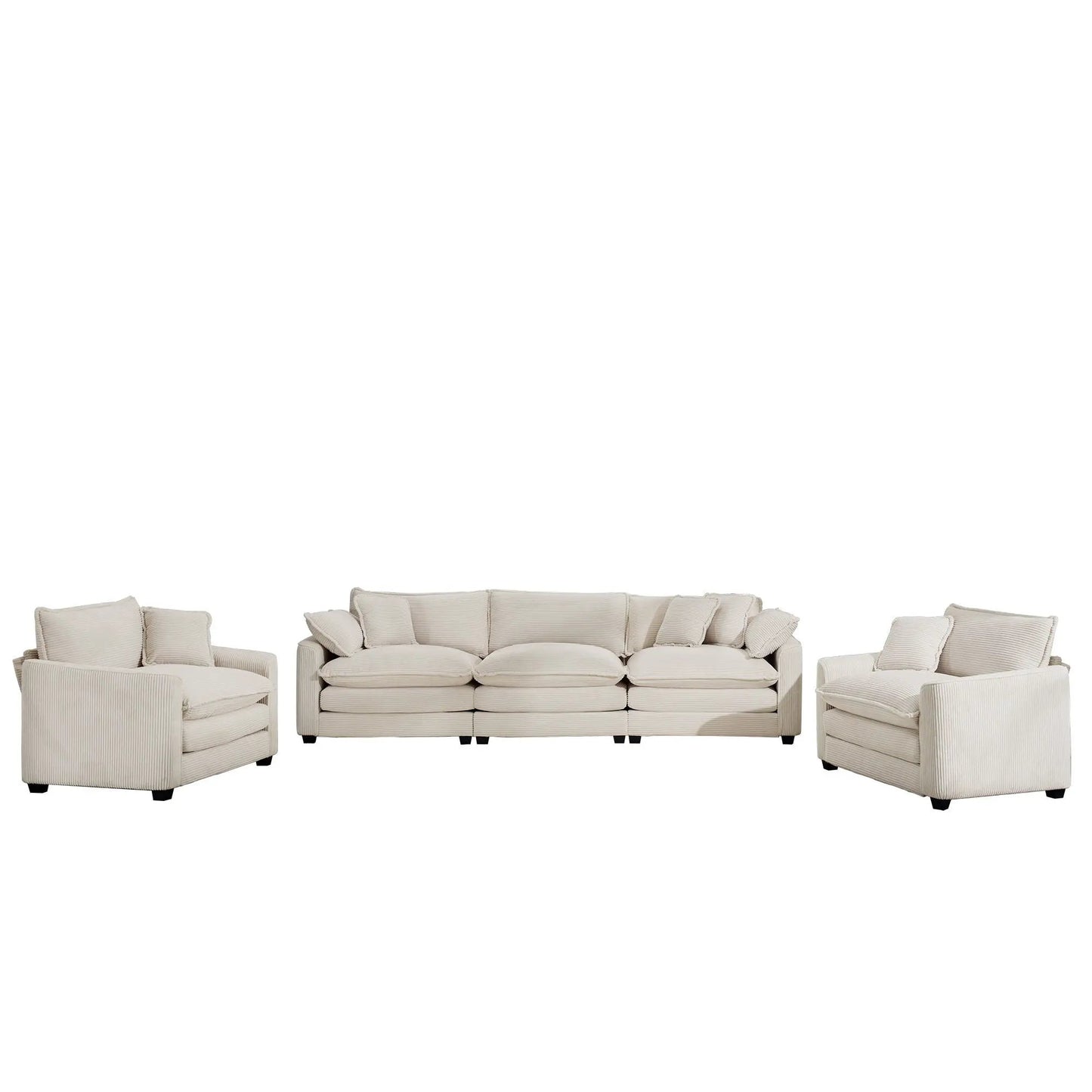 Elegant Sectional Sofa Set with Deep Seats