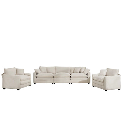 Elegant Sectional Sofa Set with Deep Seats