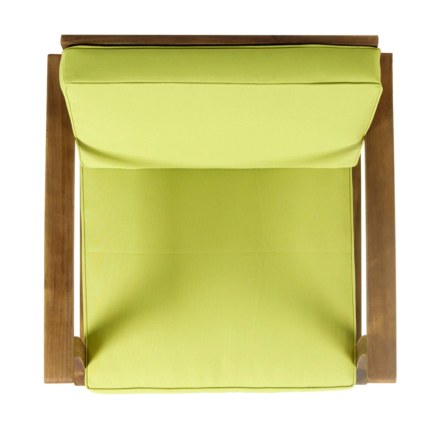 Perla Contemporary Club Chair lime-green water-resistant cushion on wooden chair on Tampa Home & Garden Store