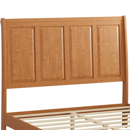 Modern Sleigh Bed with Tall Headboard and Bench