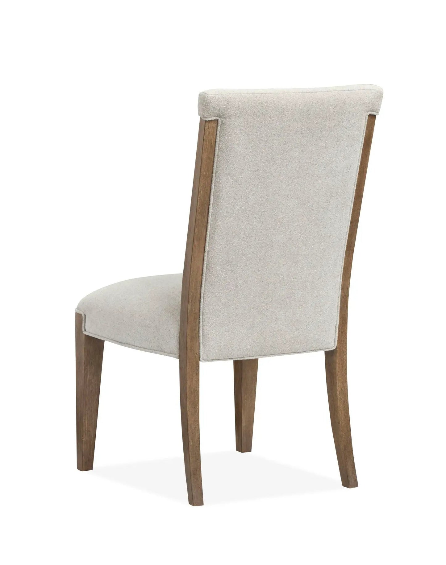 Plum Creek Upholstered Side Chair set of 2 in light gray fabric with warm wood legs on Tampa Home & Garden Store