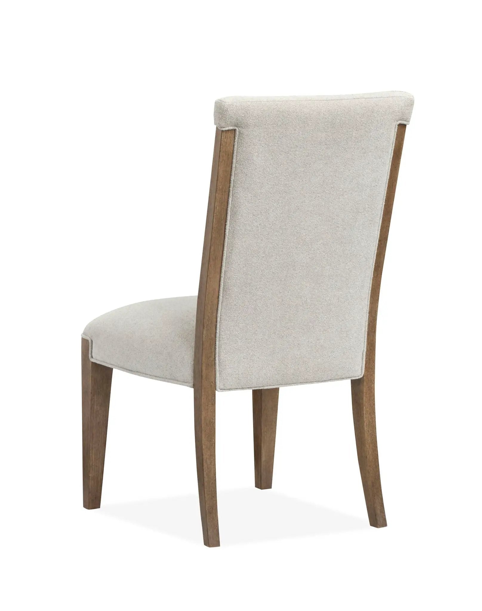Plum Creek Upholstered Side Chair set of 2 in light gray fabric with warm wood legs on Tampa Home & Garden Store