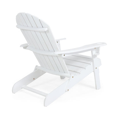 Zenithia outdoor foldable Adirondack chair with 2 cup holders, white folding arm chair on Tampa Home & Garden Store