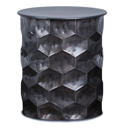 Whitney Handcrafted metal storage table by Unique Piece Furniture with dark hammered finish on Tampa Home & Garden Store