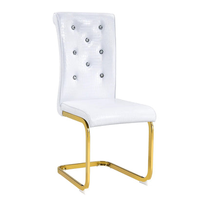 Elegant Faux Alligator Upholstered Dining Chairs