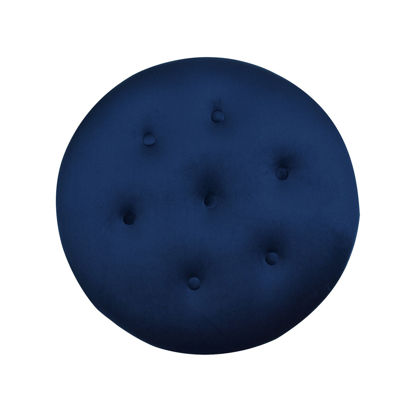 Yolanda Round Upholstered Ottoman in navy with button tufting by Unique Piece Furniture on Tampa Home & Garden Store