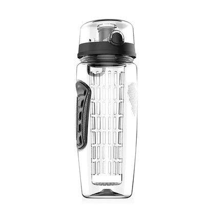 Fruit Infuser Water Bottle 32oz by GemGear with flip-top lid and anti-slip grip, clear body on Tampa Home & Garden Store