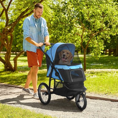 PawHut pet stroller blue with mesh window for small and medium dogs on Tampa Home & Garden Store