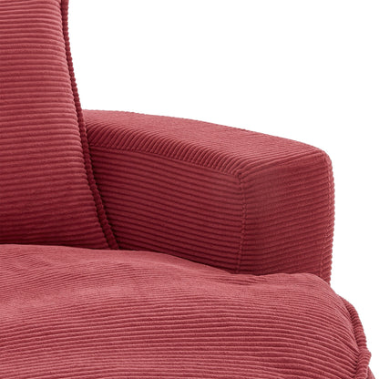 Swivel barrel chair red corduroy upholstery with ribbed texture on Tampa Home & Garden Store