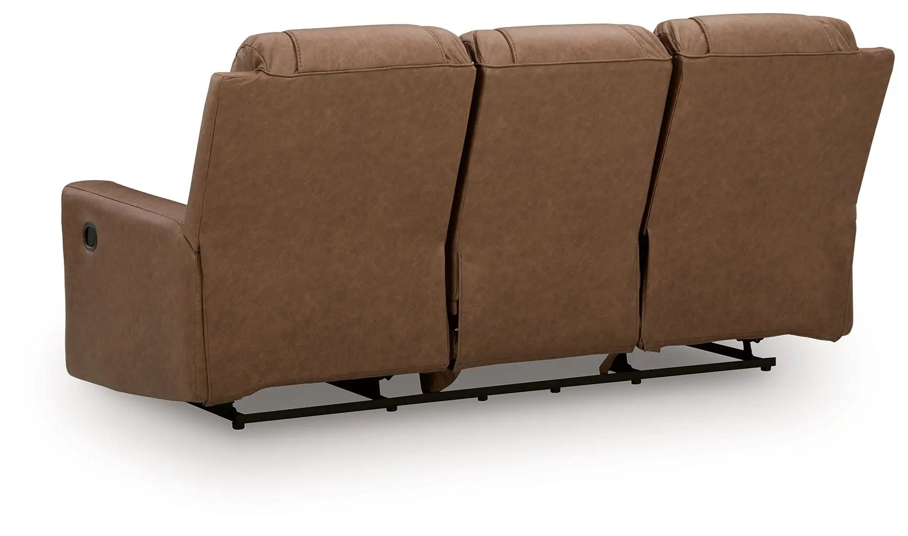 Mackmenville three-seat reclining sofa in brown bonded leather by Unique Piece Furniture on Tampa Home & Garden Store