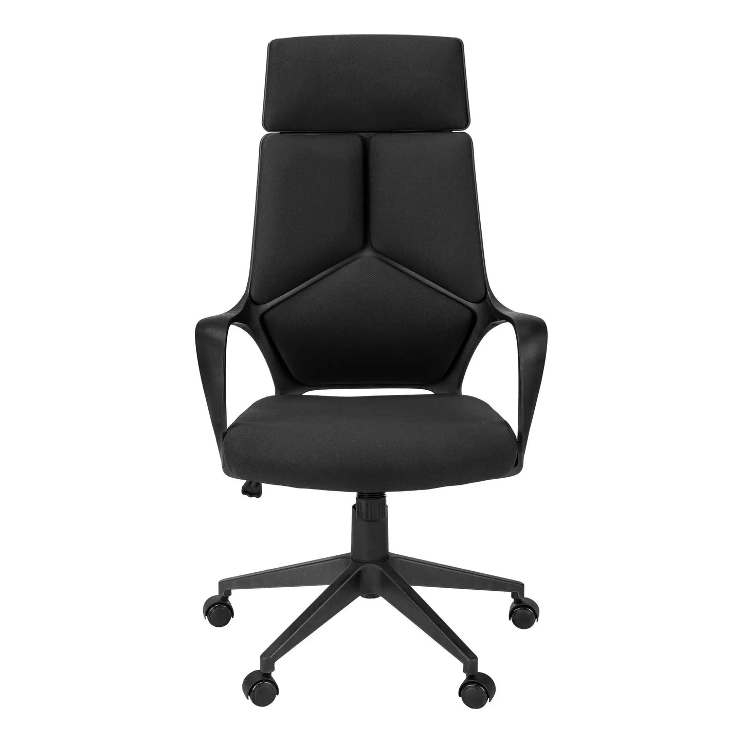Office swivel chair adjustable height ergonomic backrest black fabric with caster base on Tampa Home & Garden Store