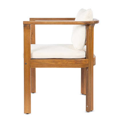 Set of 2 Curved Acacia Wood Outdoor Chairs