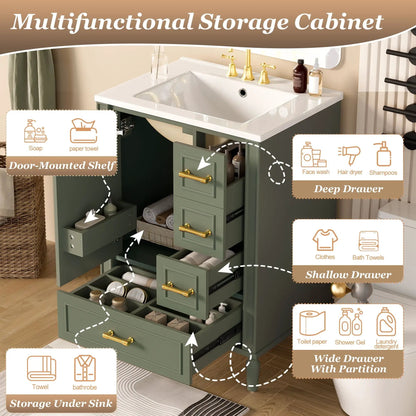Traditional Bathroom Vanity With Soft Close Doors