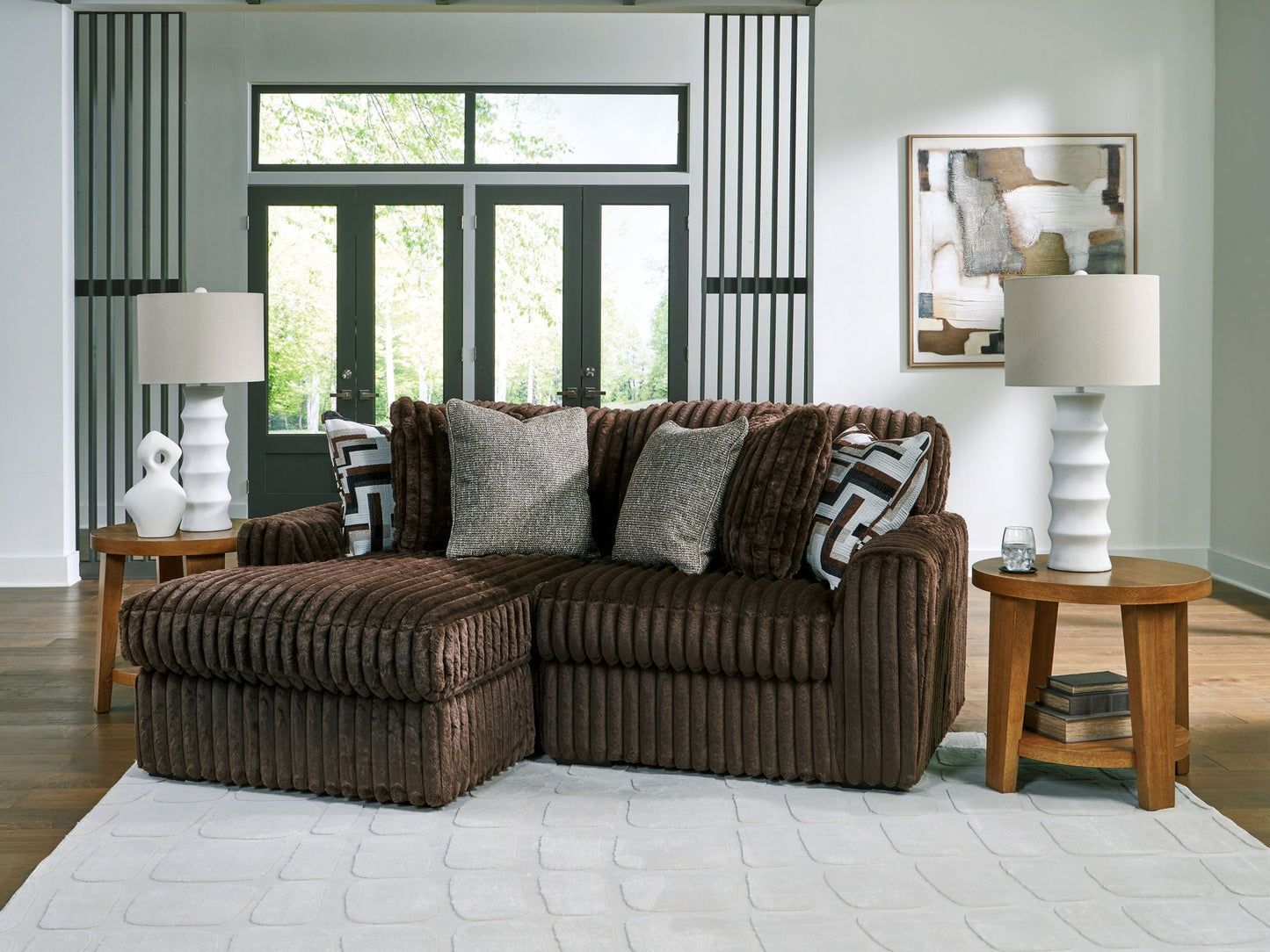 Midnight Madness Sectional and Jumbo Corduroy