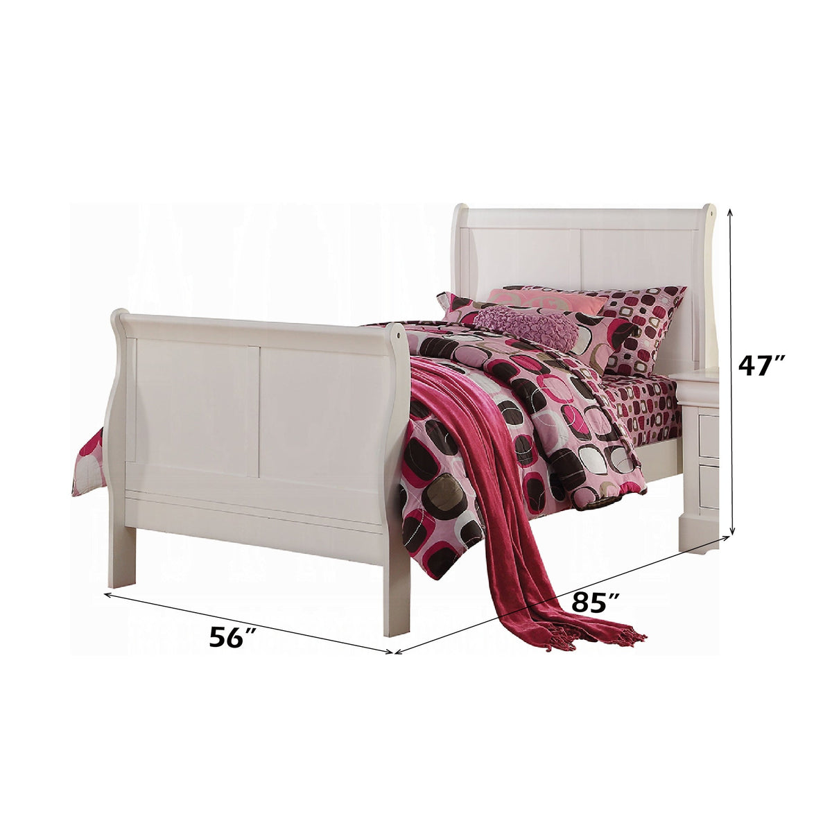 Louis Philippe III White Finish Full Bed with paneled headboard HouseOfZazla on Tampa Home & Garden Store