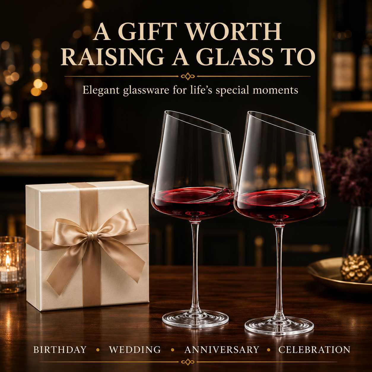 Elegant Colosseum Stemmed Wine Glassware Set of 2