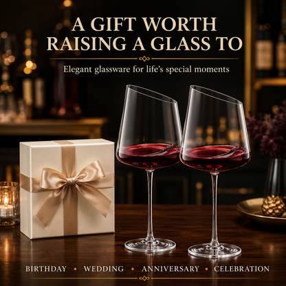 Elegant Colosseum Stemmed Wine Glassware Set of 2