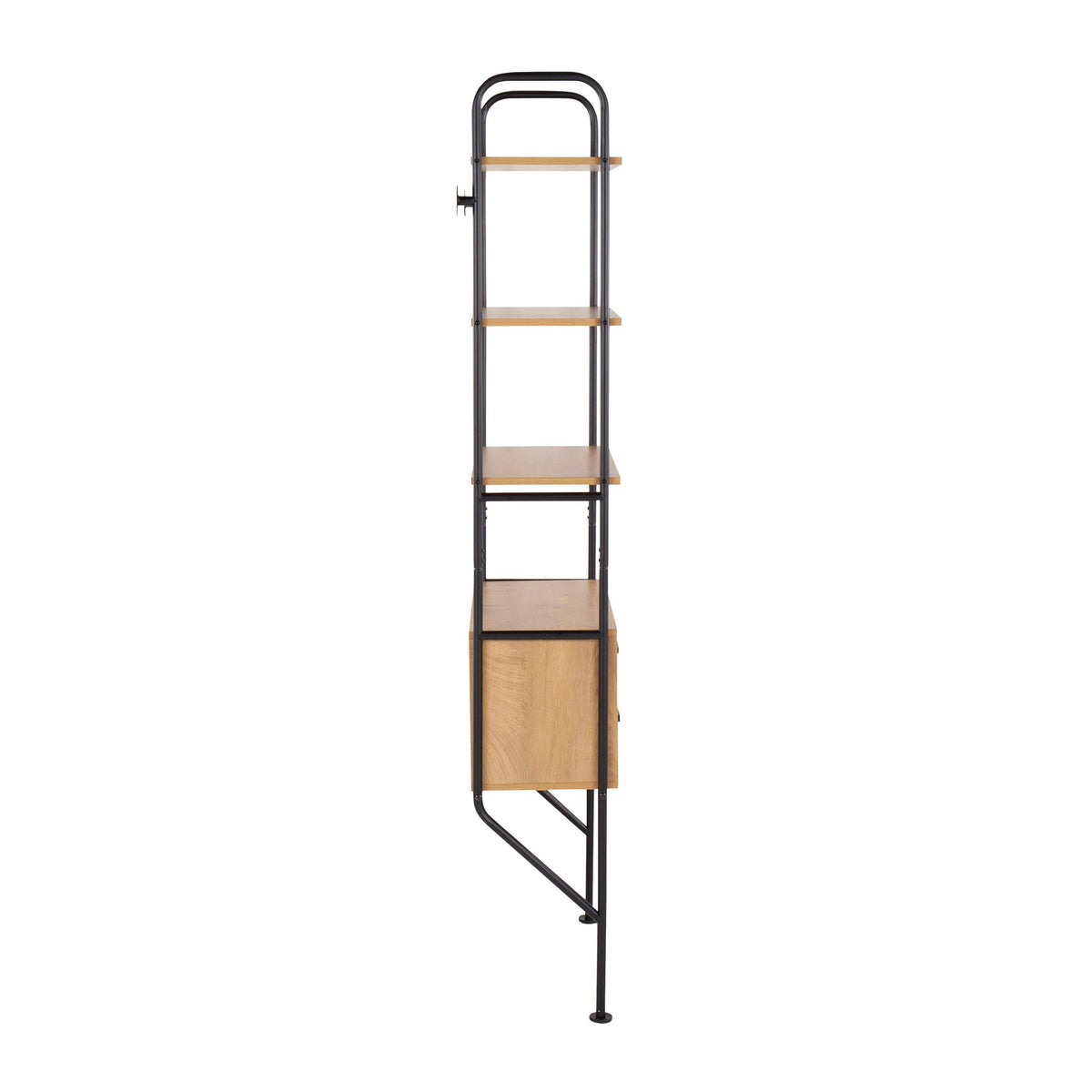 Industrial bookcase with black steel frame and brown wood shelves by HouseOfZazla on Tampa Home & Garden Store