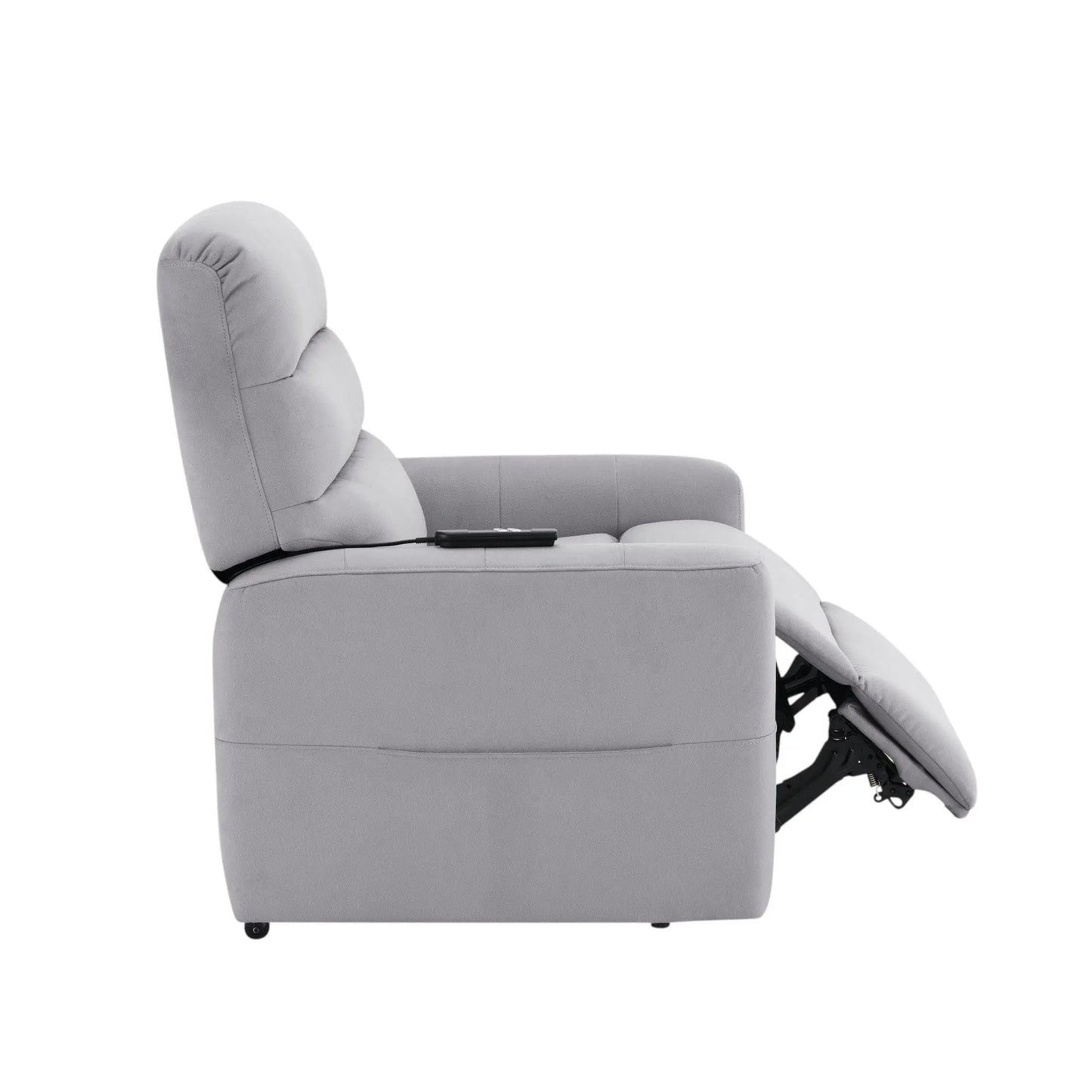 Freddie power motion lift recliner gray by Unique Piece Furniture; built-in remote, footrest on Tampa Home & Garden Store
