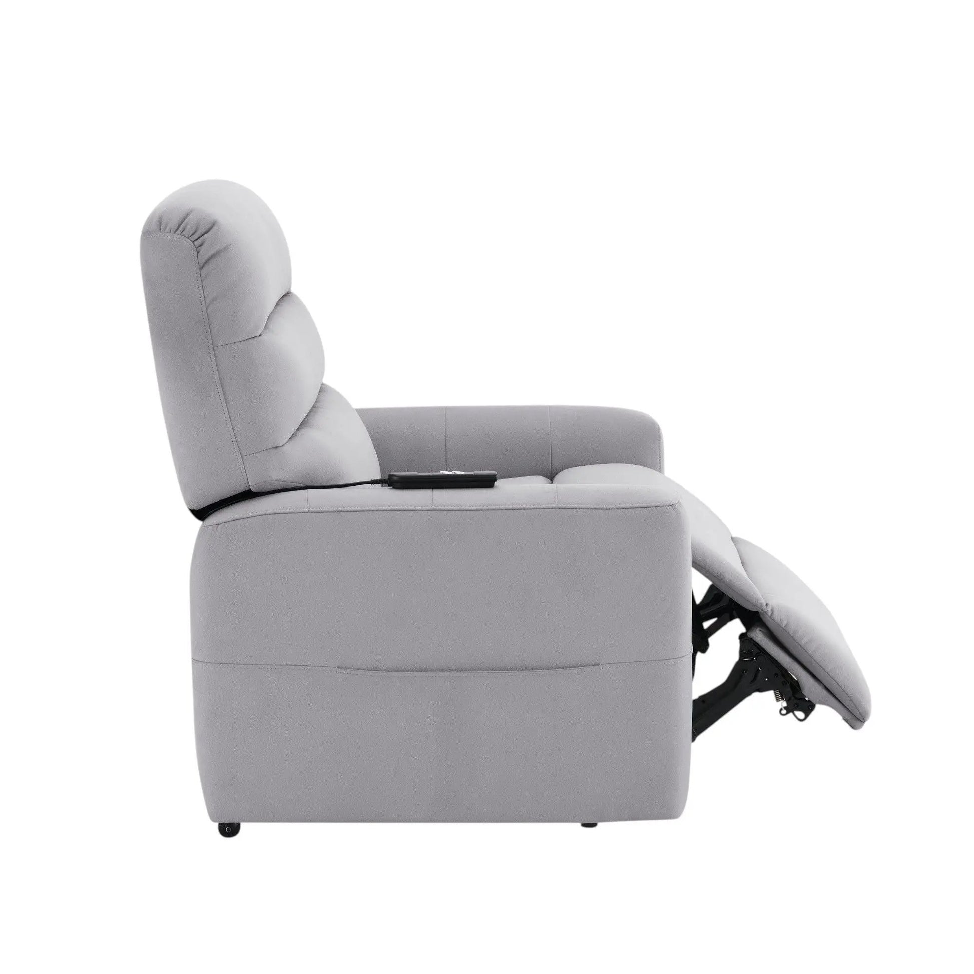Freddie power motion lift recliner gray by Unique Piece Furniture; built-in remote, footrest on Tampa Home & Garden Store