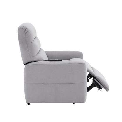 Freddie power motion lift recliner gray by Unique Piece Furniture; built-in remote, footrest on Tampa Home & Garden Store