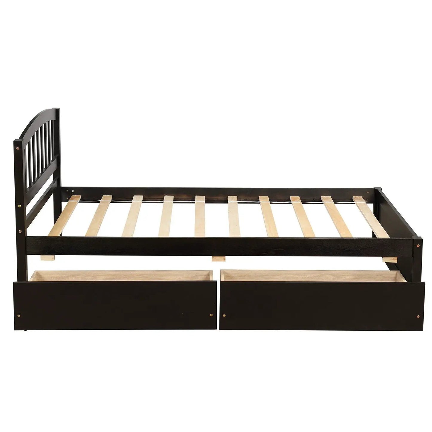 Wood Platform Storage Bed With Two Drawers
