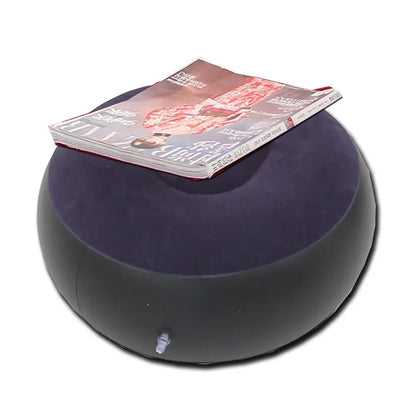 Lazy bean bag with inflatable folding sofa, round purple seat with magazine by FLIPSTYLEZLLC on Tampa Home & Garden Store