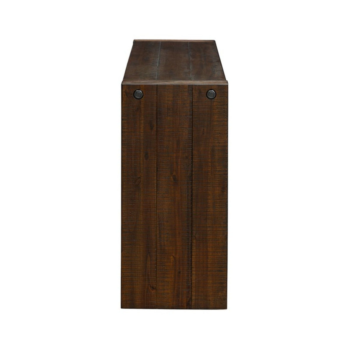 Console table HouseOfZazla dark brown solid wood with slanted top and two doors on Tampa Home & Garden Store