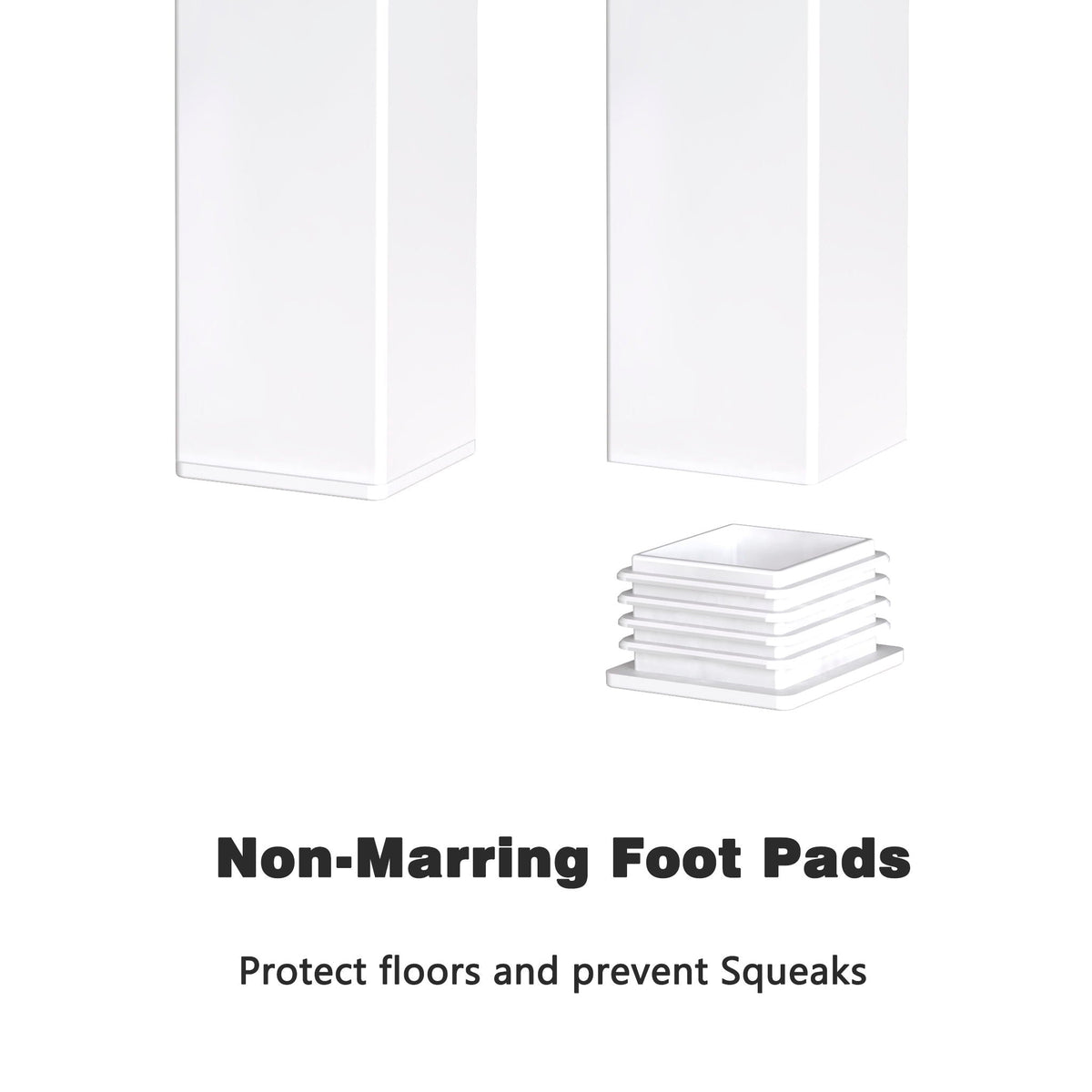 Adam Metal Bunk Bed non-marring foot pads, white square protective feet by HouseOfZazla on Tampa Home & Garden Store