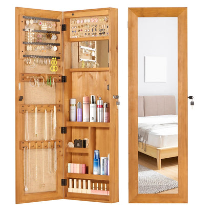 Wall Mounted Jewelry Armoire With Led Light