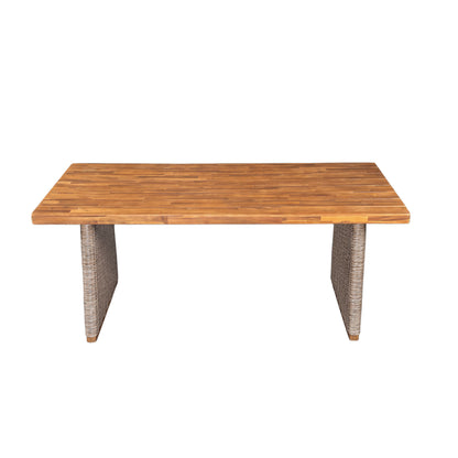 Outdoor 3 Piece Acacia Wood Dining Set and Bench