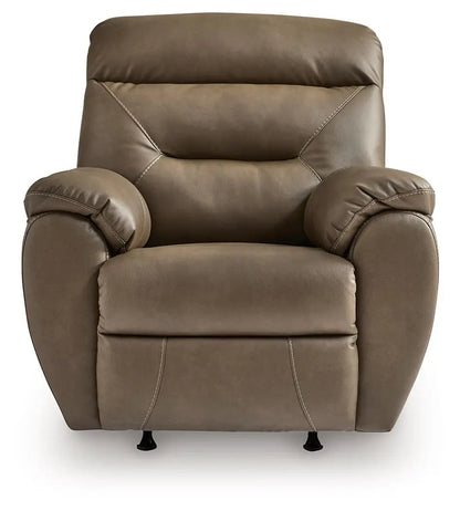 Elksworth Rocker Recliner in brown faux leather by Unique Piece Furniture on Tampa Home & Garden Store