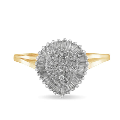 10K yellow gold diamond cluster ring with round & baguette stones halo size 4-1/4 Bids.com on Tampa Home & Garden Store