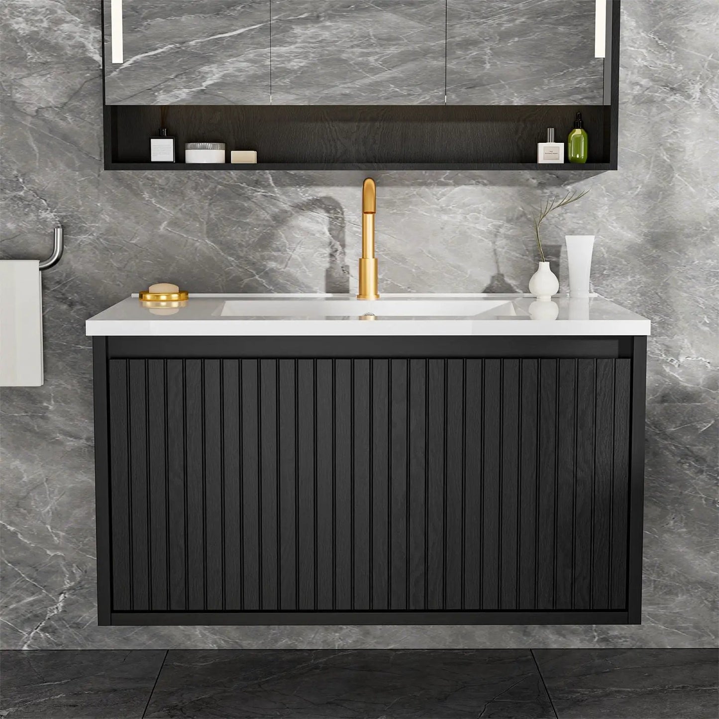 Wall Mounted Floating Bathroom Vanity With Sink