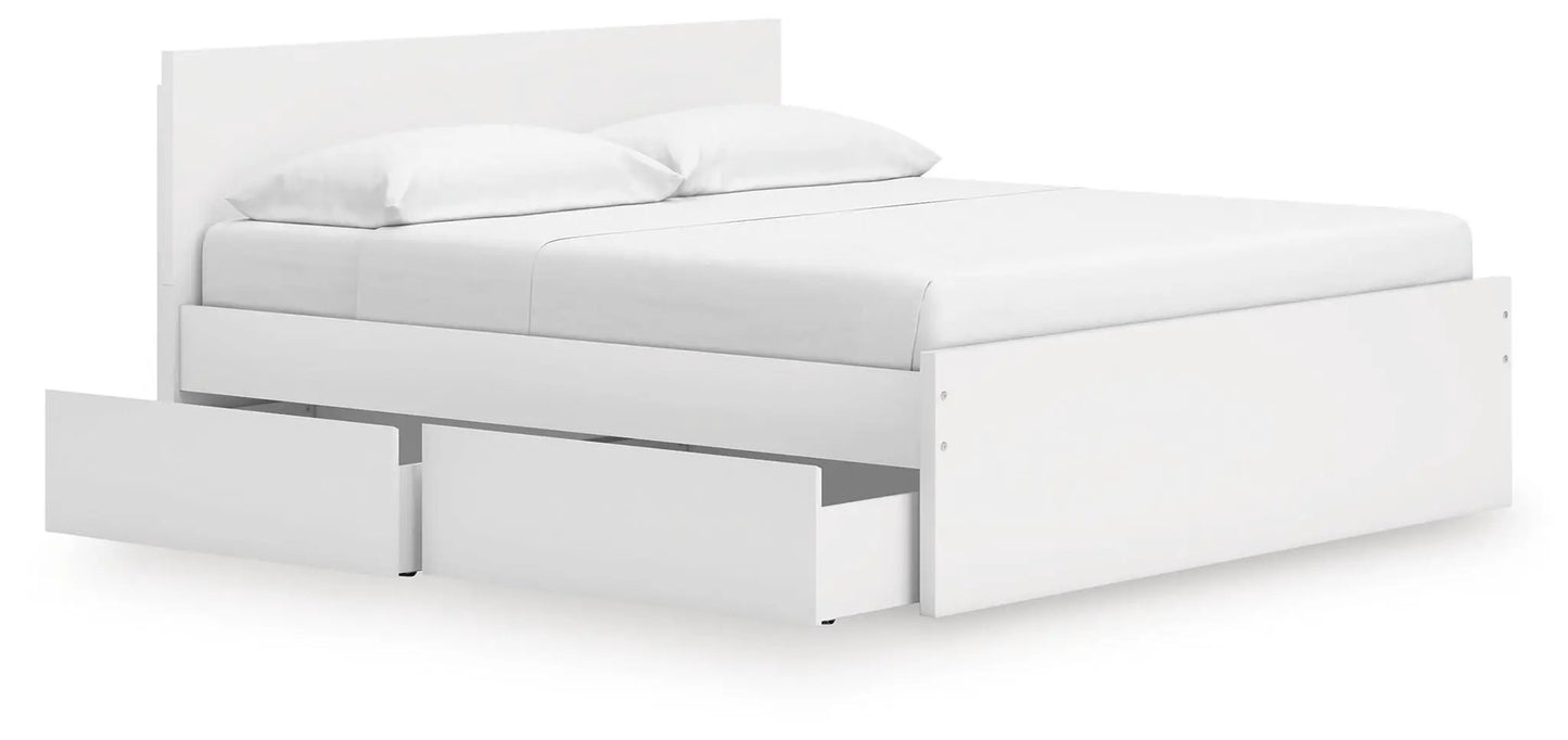 Onita panel platform bed in white with under-bed storage drawers by Unique Piece Furniture on Tampa Home & Garden Store