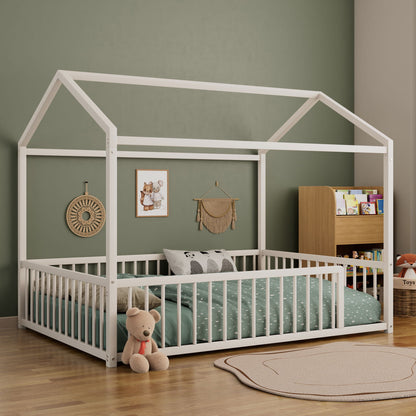 Cozy Montessori House Floor Bed and a Safety Rail